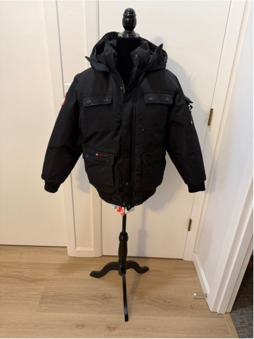 Canada Weather Gear Youth Winter Coat L 14/16 Black Hooded Parka NWOT Like New